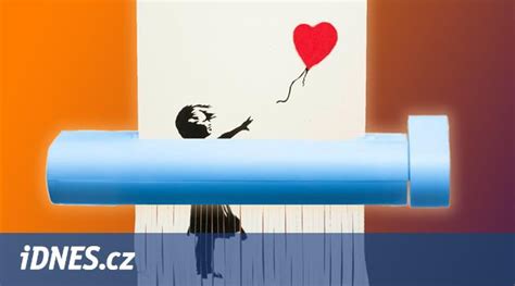 banksy skartovan obraz|Skrytý mechanismus zničil obraz za 30 milionů. Záhadný Banksy。